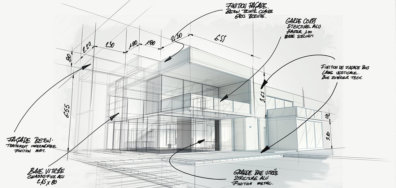 3D rendering of a modern high end luxury architecture project to sell